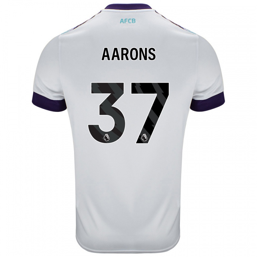 Børn Max Aarons #37 Hvid Grøn Lilla Udebane Spillertrøjer 2024/25 Trøje T-Shirt