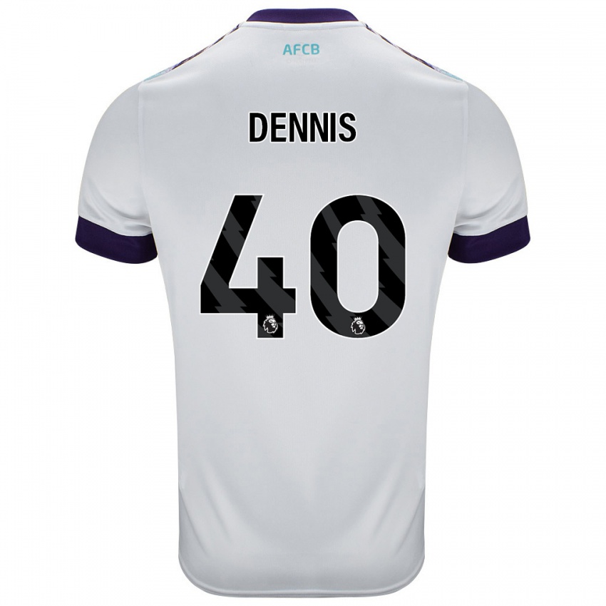 Børn Will Dennis #40 Hvid Grøn Lilla Udebane Spillertrøjer 2024/25 Trøje T-Shirt