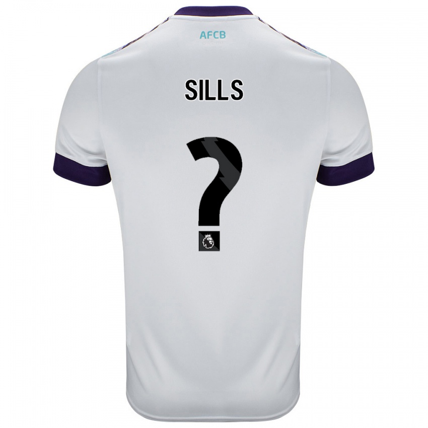 Børn Ethan Sills #0 Hvid Grøn Lilla Udebane Spillertrøjer 2024/25 Trøje T-Shirt