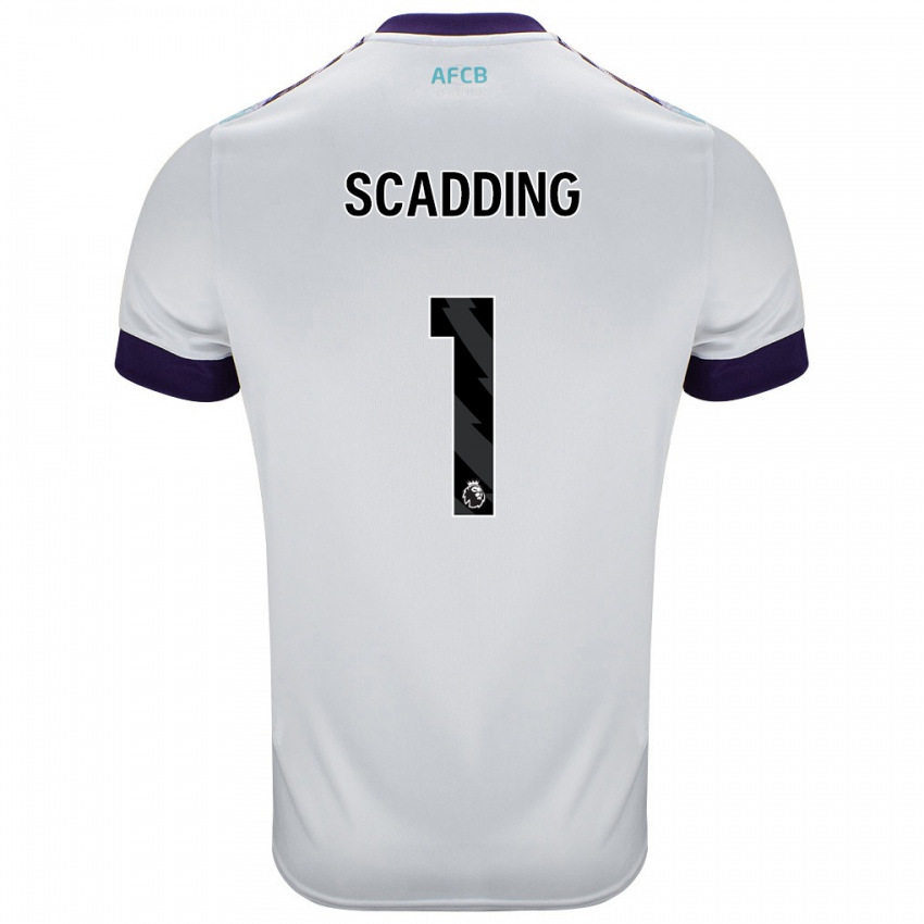 Børn Katie Scadding #1 Hvid Grøn Lilla Udebane Spillertrøjer 2024/25 Trøje T-Shirt