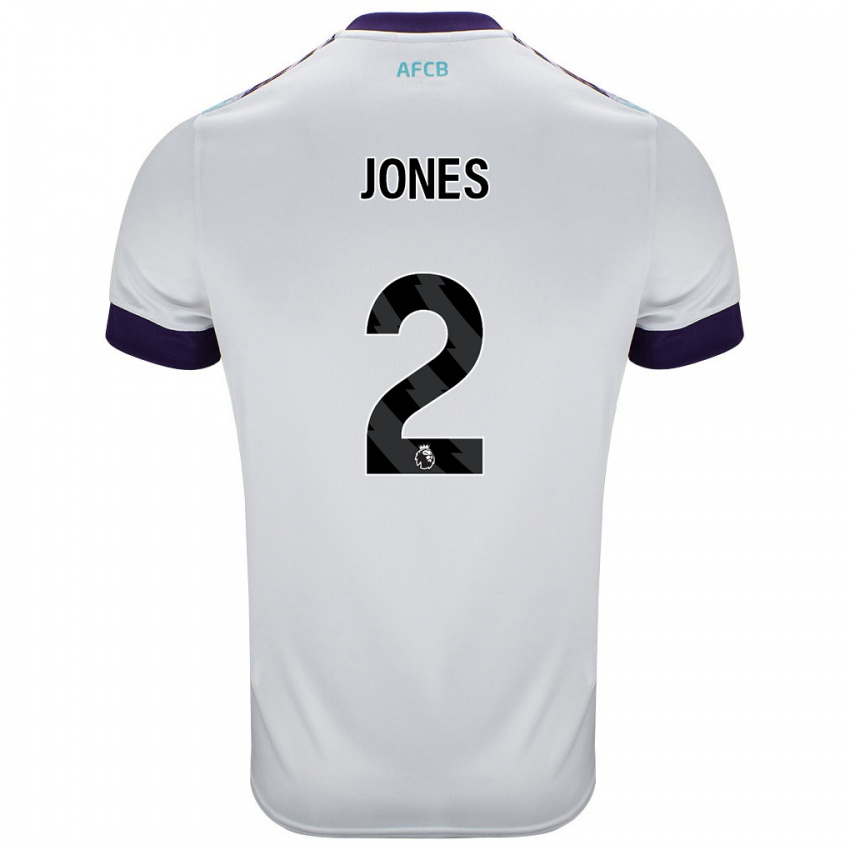 Børn Abby Jones #2 Hvid Grøn Lilla Udebane Spillertrøjer 2024/25 Trøje T-Shirt