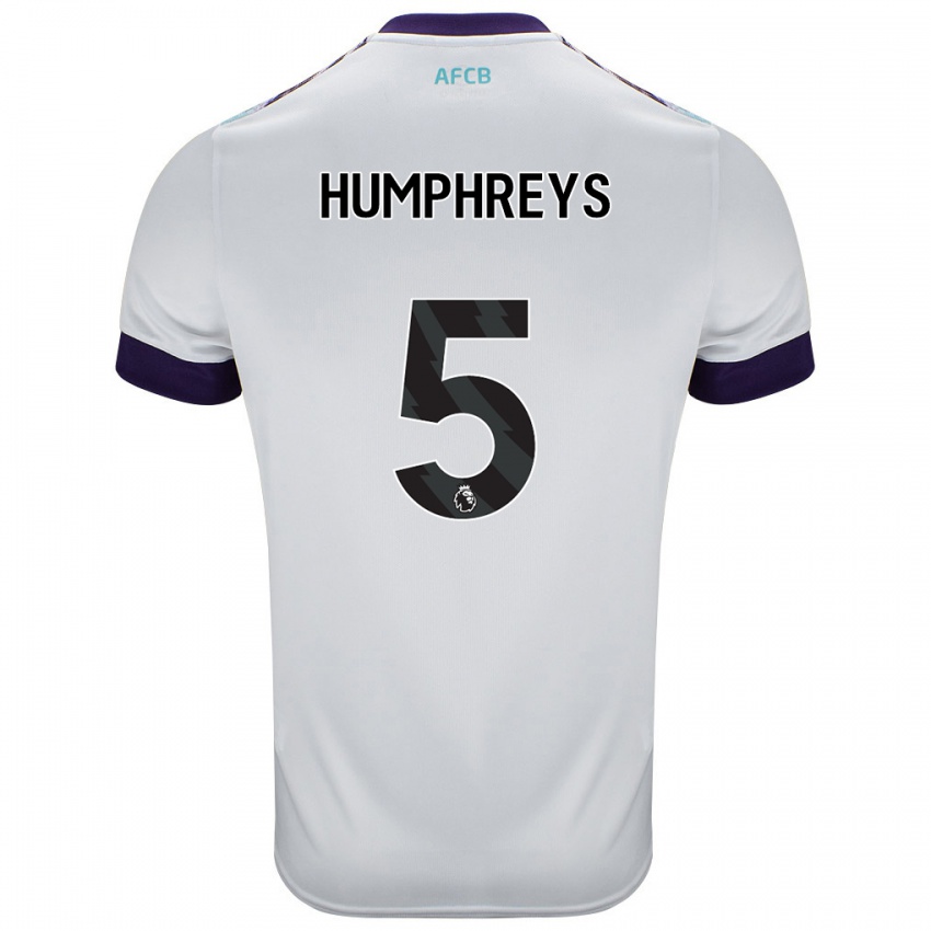 Børn Holly Humphreys #5 Hvid Grøn Lilla Udebane Spillertrøjer 2024/25 Trøje T-Shirt