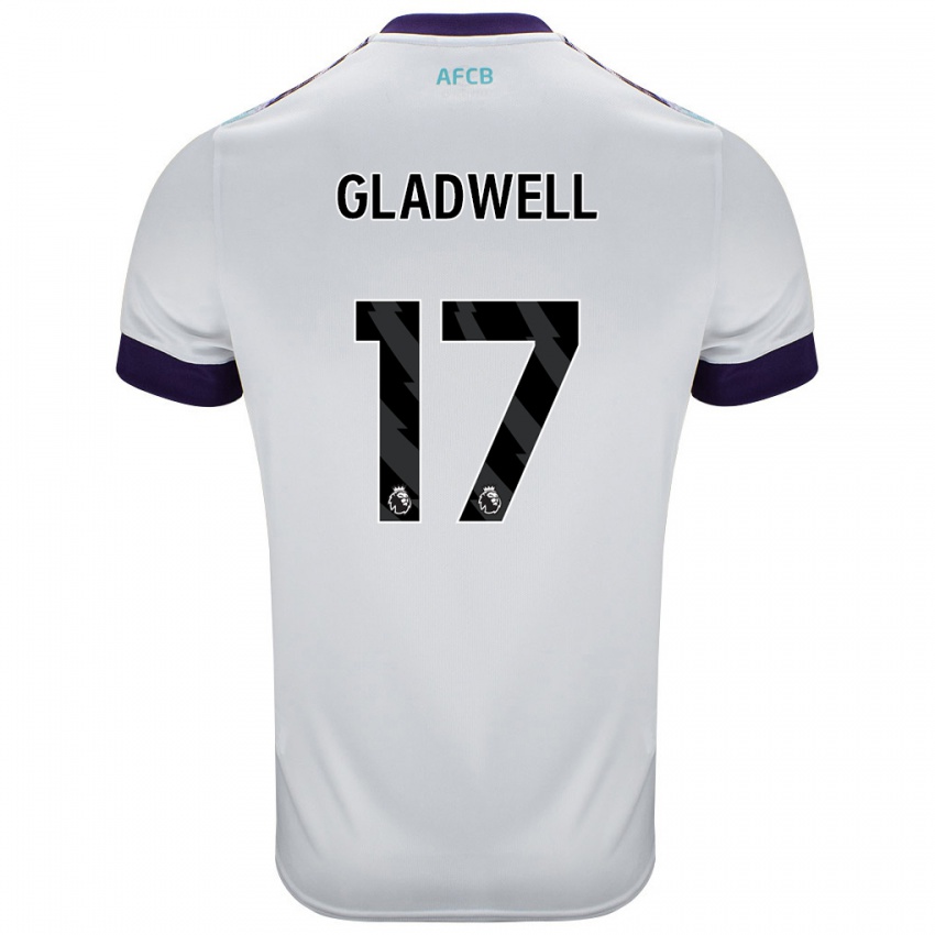 Børn Molly Gladwell #17 Hvid Grøn Lilla Udebane Spillertrøjer 2024/25 Trøje T-Shirt