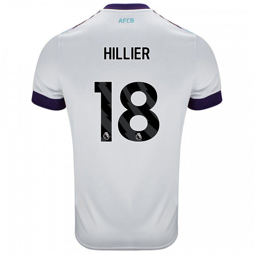 Børn Gemma Hillier #18 Hvid Grøn Lilla Udebane Spillertrøjer 2024/25 Trøje T-Shirt