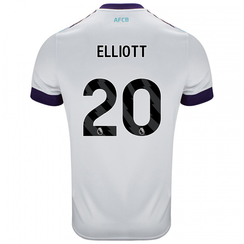 Børn Kaitlyn Elliott #20 Hvid Grøn Lilla Udebane Spillertrøjer 2024/25 Trøje T-Shirt