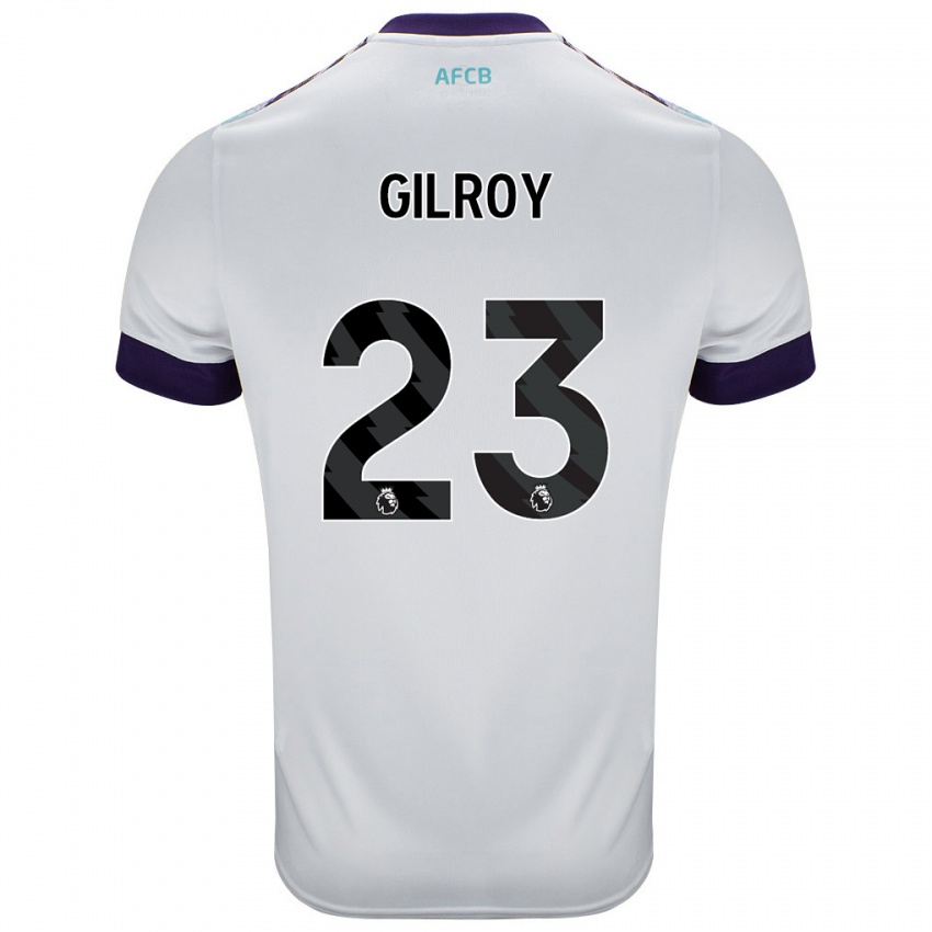 Børn Chloe Gilroy #23 Hvid Grøn Lilla Udebane Spillertrøjer 2024/25 Trøje T-Shirt