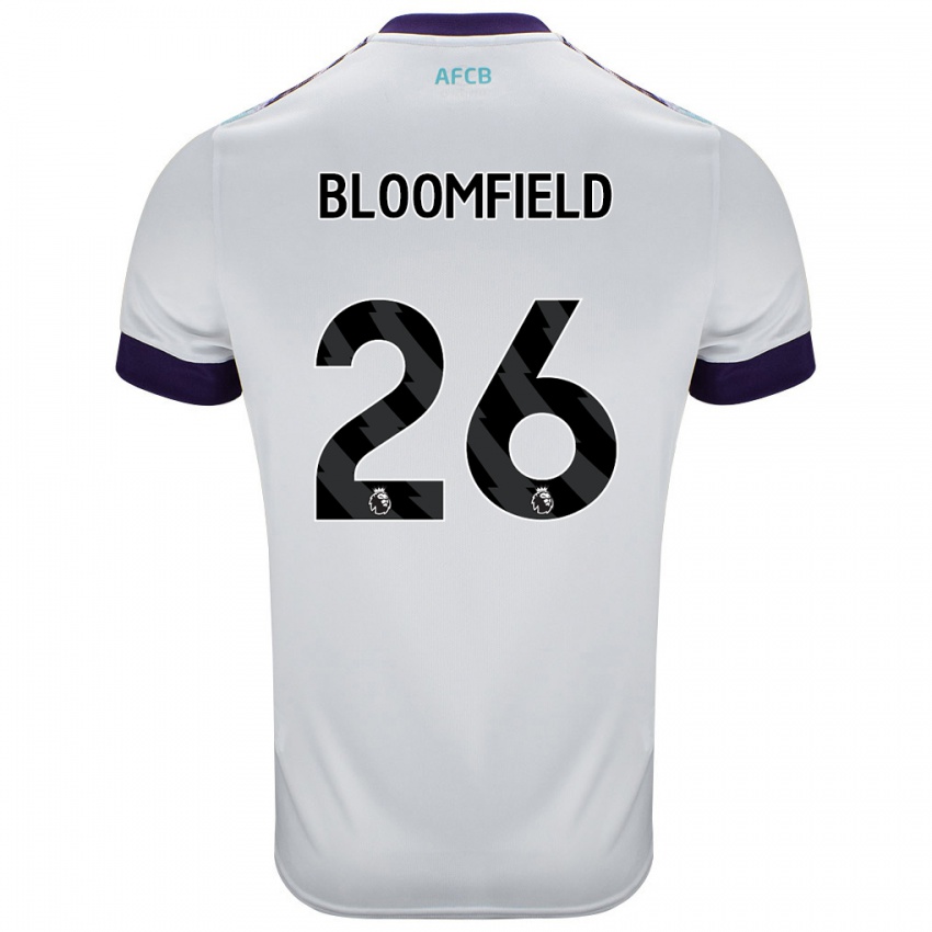 Børn Erin Bloomfield #26 Hvid Grøn Lilla Udebane Spillertrøjer 2024/25 Trøje T-Shirt