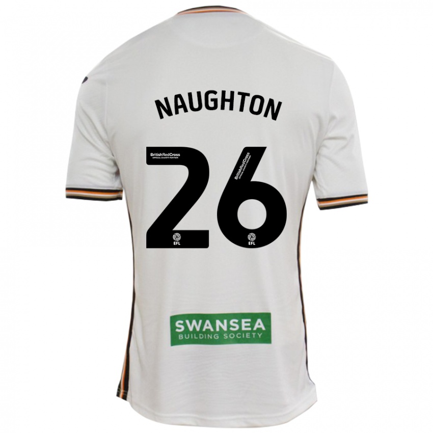 Mænd Kyle Naughton #26 Hvid Hjemmebane Spillertrøjer 2024/25 Trøje T-Shirt