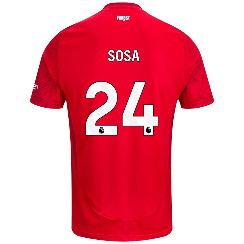 Mænd Ramón Sosa #24 Rød Hvid Hjemmebane Spillertrøjer 2024/25 Trøje T-Shirt