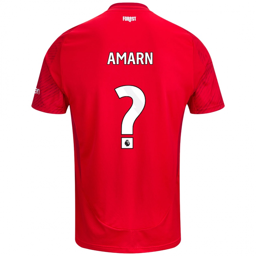 Mænd Amarn Robinson #0 Rød Hvid Hjemmebane Spillertrøjer 2024/25 Trøje T-Shirt