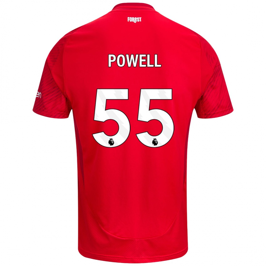 Mænd Josh Powell #55 Rød Hvid Hjemmebane Spillertrøjer 2024/25 Trøje T-Shirt