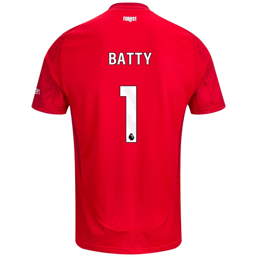 Mænd Emily Batty #1 Rød Hvid Hjemmebane Spillertrøjer 2024/25 Trøje T-Shirt