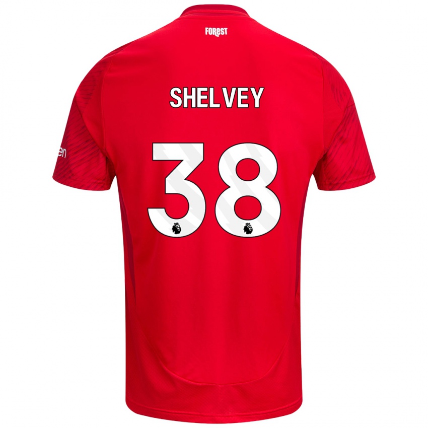 Mænd George Shelvey #38 Rød Hvid Hjemmebane Spillertrøjer 2024/25 Trøje T-Shirt