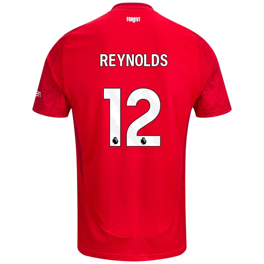 Mænd Niamh Reynolds #12 Rød Hvid Hjemmebane Spillertrøjer 2024/25 Trøje T-Shirt