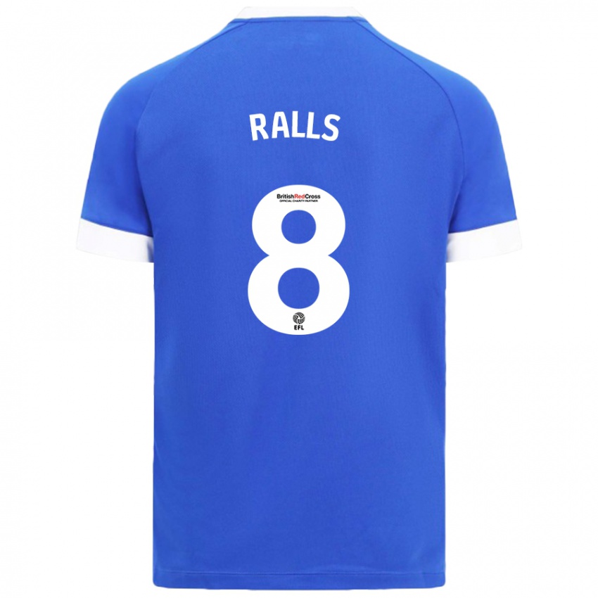 Mænd Joe Ralls #8 Himmelblå Hjemmebane Spillertrøjer 2024/25 Trøje T-Shirt