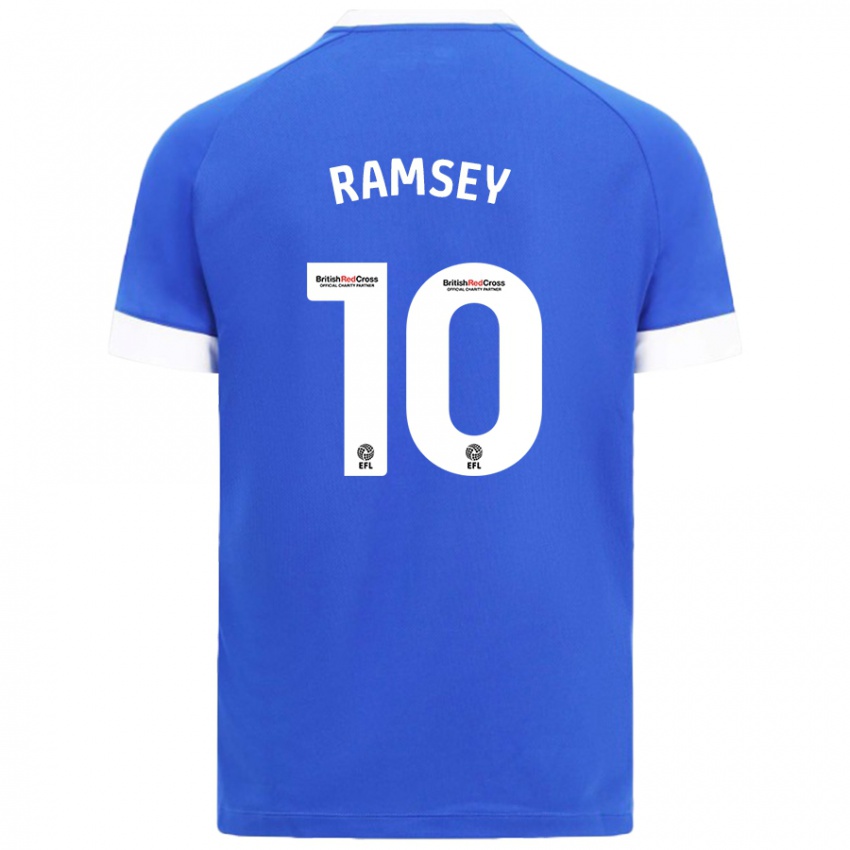 Mænd Aaron Ramsey #10 Himmelblå Hjemmebane Spillertrøjer 2024/25 Trøje T-Shirt