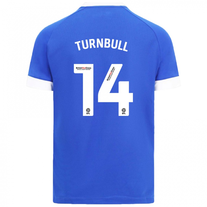 Mænd David Turnbull #14 Himmelblå Hjemmebane Spillertrøjer 2024/25 Trøje T-Shirt