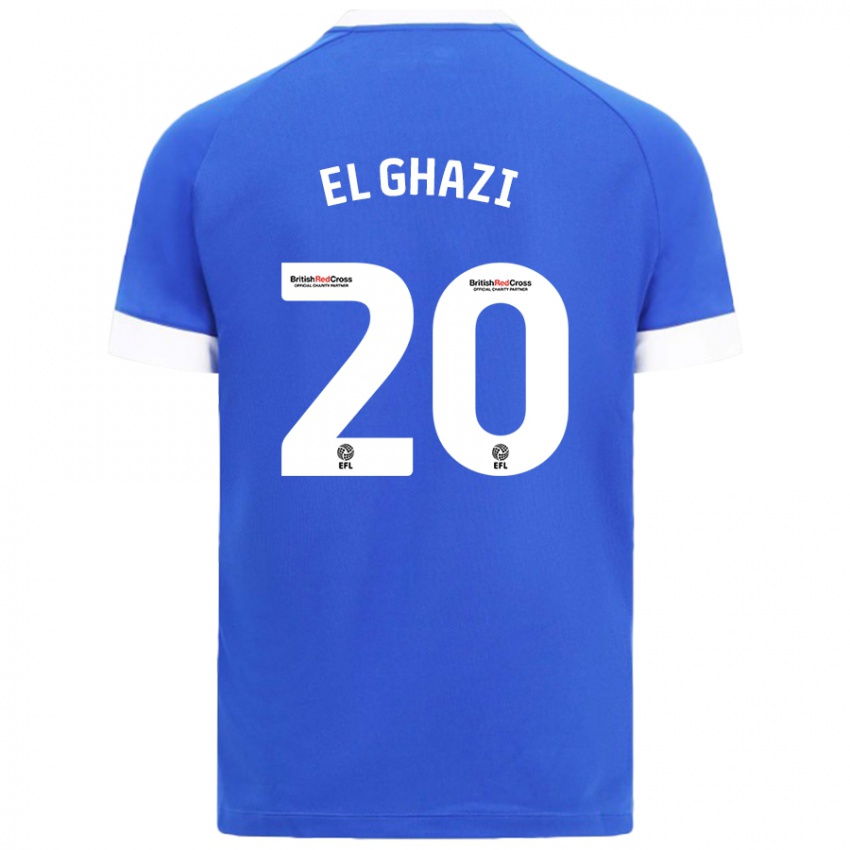 Mænd Anwar El Ghazi #20 Himmelblå Hjemmebane Spillertrøjer 2024/25 Trøje T-Shirt