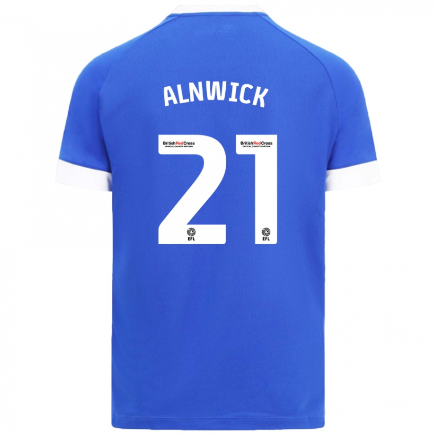 Mænd Jak Alnwick #21 Himmelblå Hjemmebane Spillertrøjer 2024/25 Trøje T-Shirt