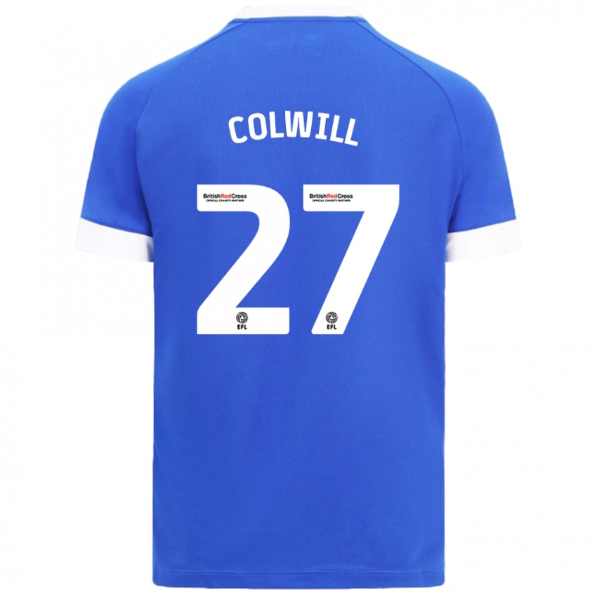 Mænd Rubin Colwill #27 Himmelblå Hjemmebane Spillertrøjer 2024/25 Trøje T-Shirt