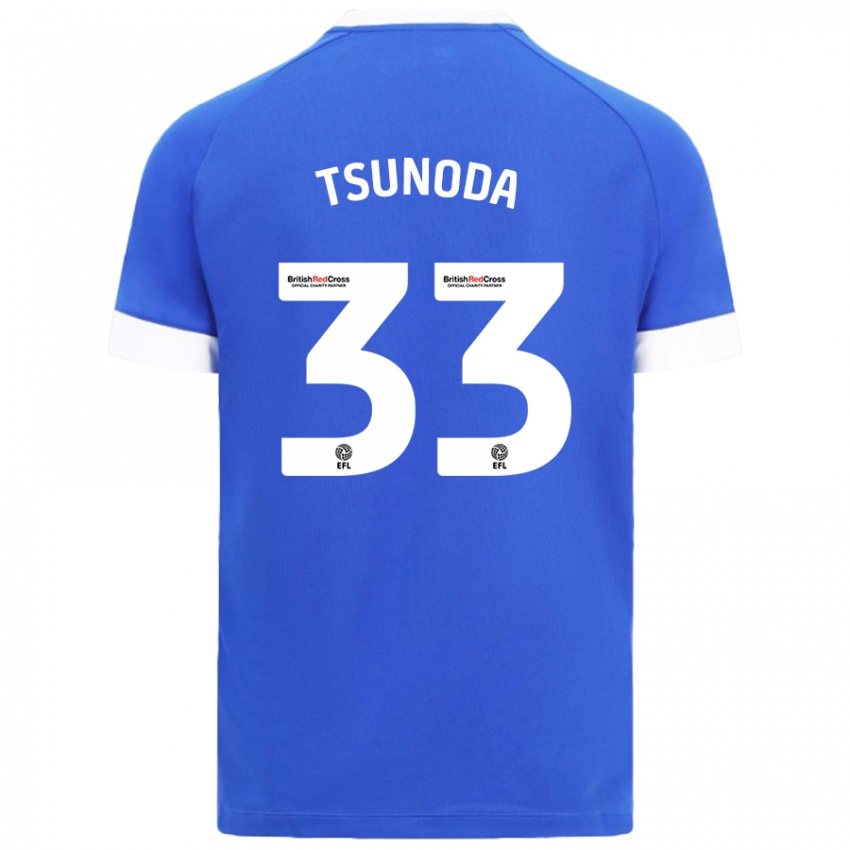 Mænd Ryotaro Tsunoda #33 Himmelblå Hjemmebane Spillertrøjer 2024/25 Trøje T-Shirt