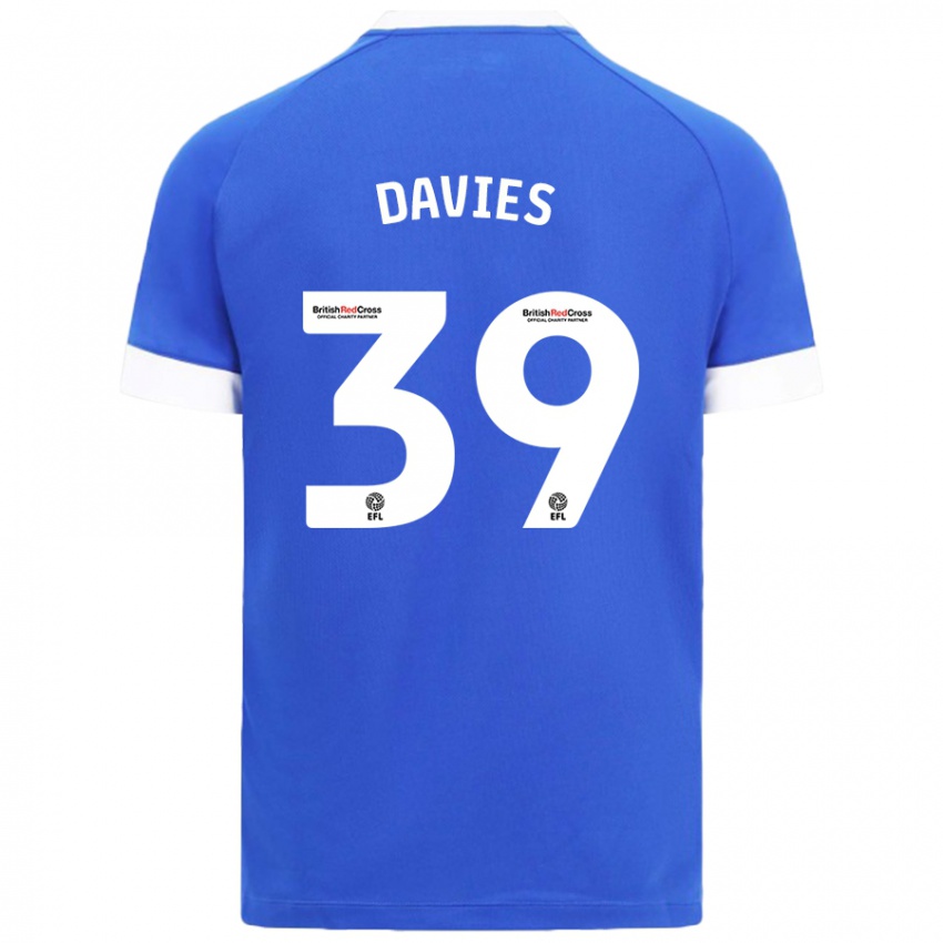 Mænd Isaak Davies #39 Himmelblå Hjemmebane Spillertrøjer 2024/25 Trøje T-Shirt