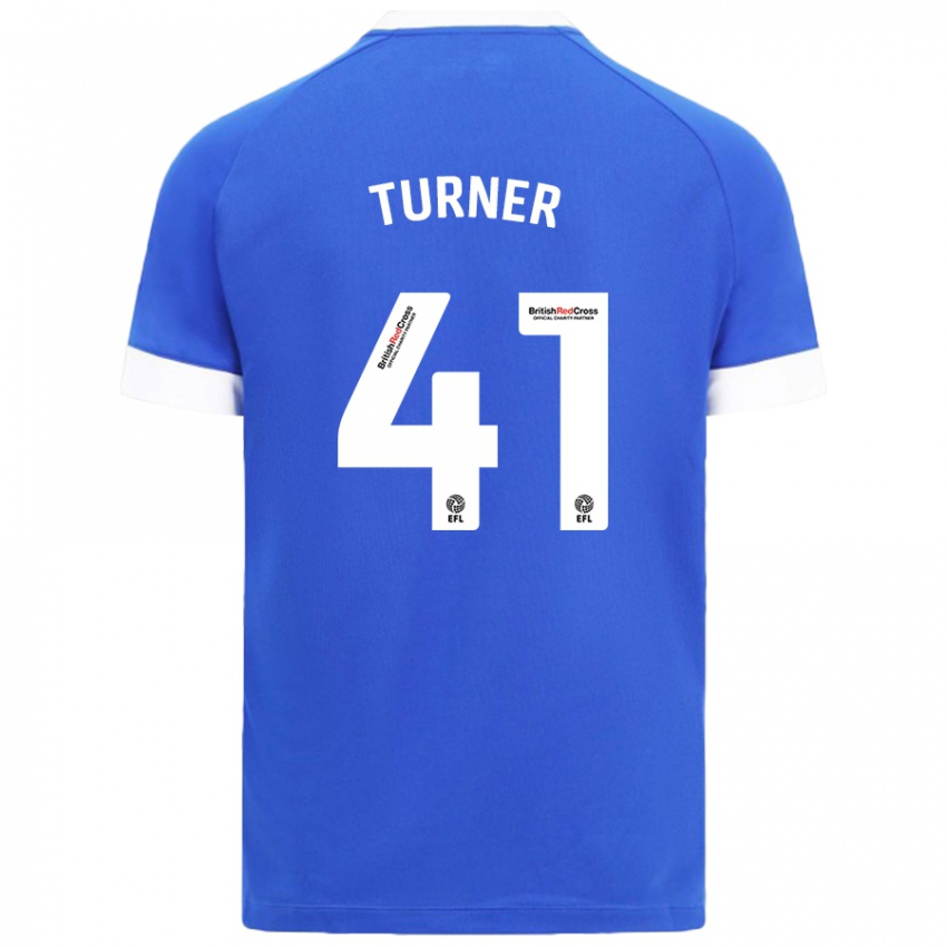 Mænd Matthew Turner #41 Himmelblå Hjemmebane Spillertrøjer 2024/25 Trøje T-Shirt