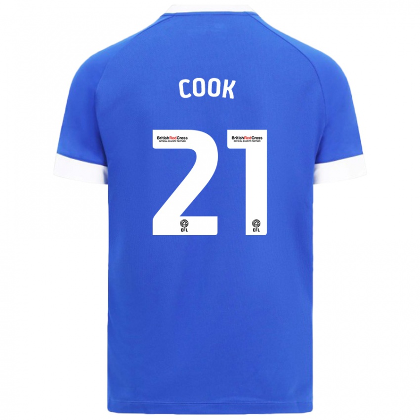 Mænd Mikayla Cook #21 Himmelblå Hjemmebane Spillertrøjer 2024/25 Trøje T-Shirt