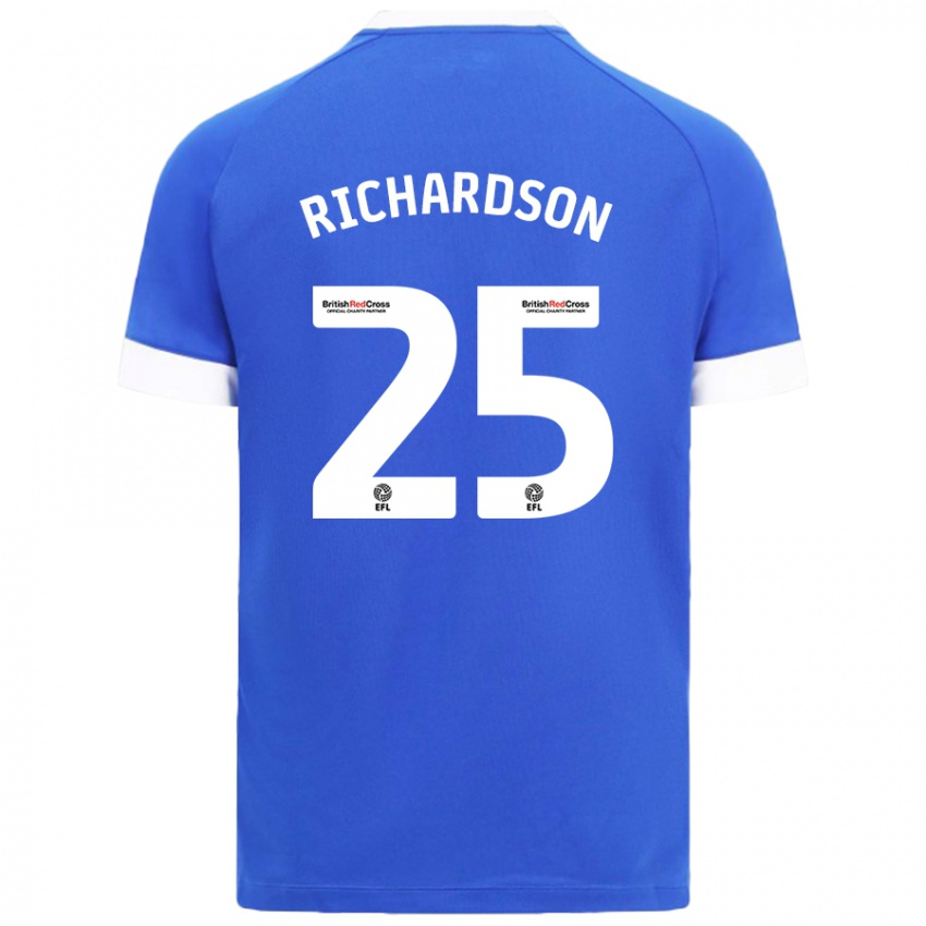 Mænd Tija Richardson #25 Himmelblå Hjemmebane Spillertrøjer 2024/25 Trøje T-Shirt