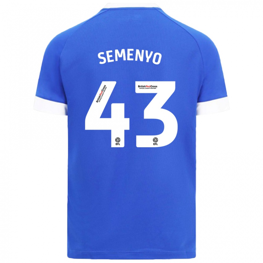 Mænd Jai Semenyo #43 Himmelblå Hjemmebane Spillertrøjer 2024/25 Trøje T-Shirt