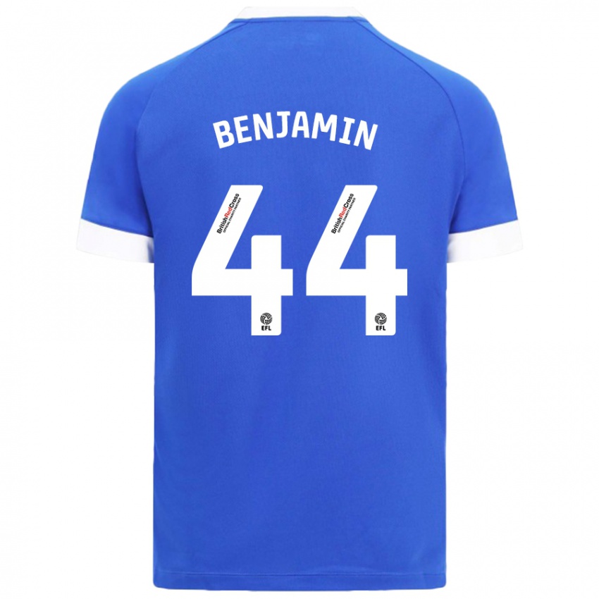 Mænd Xavier Benjamin #44 Himmelblå Hjemmebane Spillertrøjer 2024/25 Trøje T-Shirt