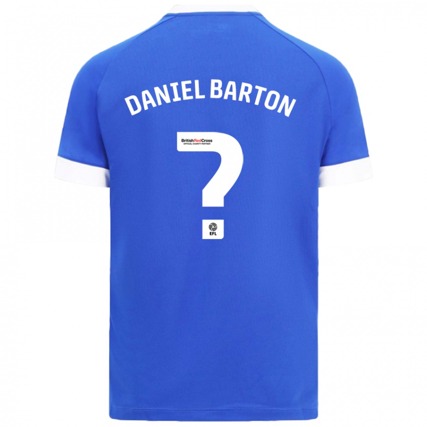 Mænd Daniel Barton #0 Himmelblå Hjemmebane Spillertrøjer 2024/25 Trøje T-Shirt