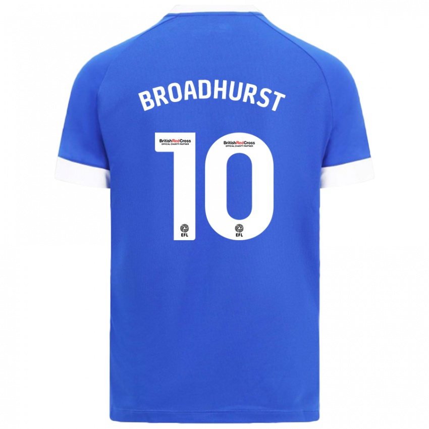 Mænd Danielle Broadhurst #10 Himmelblå Hjemmebane Spillertrøjer 2024/25 Trøje T-Shirt