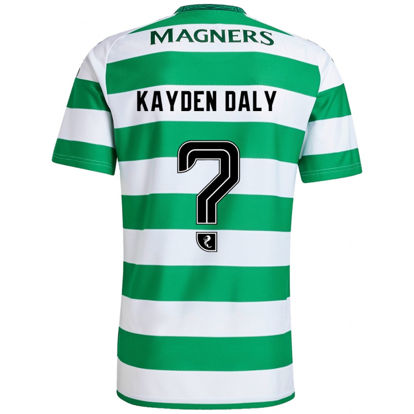 Mænd Kayden Daly #0 Grøn Hvid Hjemmebane Spillertrøjer 2024/25 Trøje T-Shirt