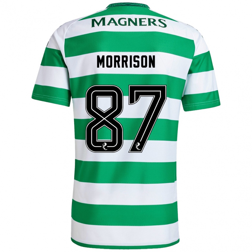 Mænd Joe Morrison #87 Grøn Hvid Hjemmebane Spillertrøjer 2024/25 Trøje T-Shirt