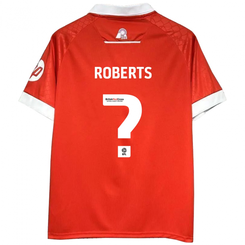 Mænd Hari Roberts #0 Rød Hvid Hjemmebane Spillertrøjer 2024/25 Trøje T-Shirt