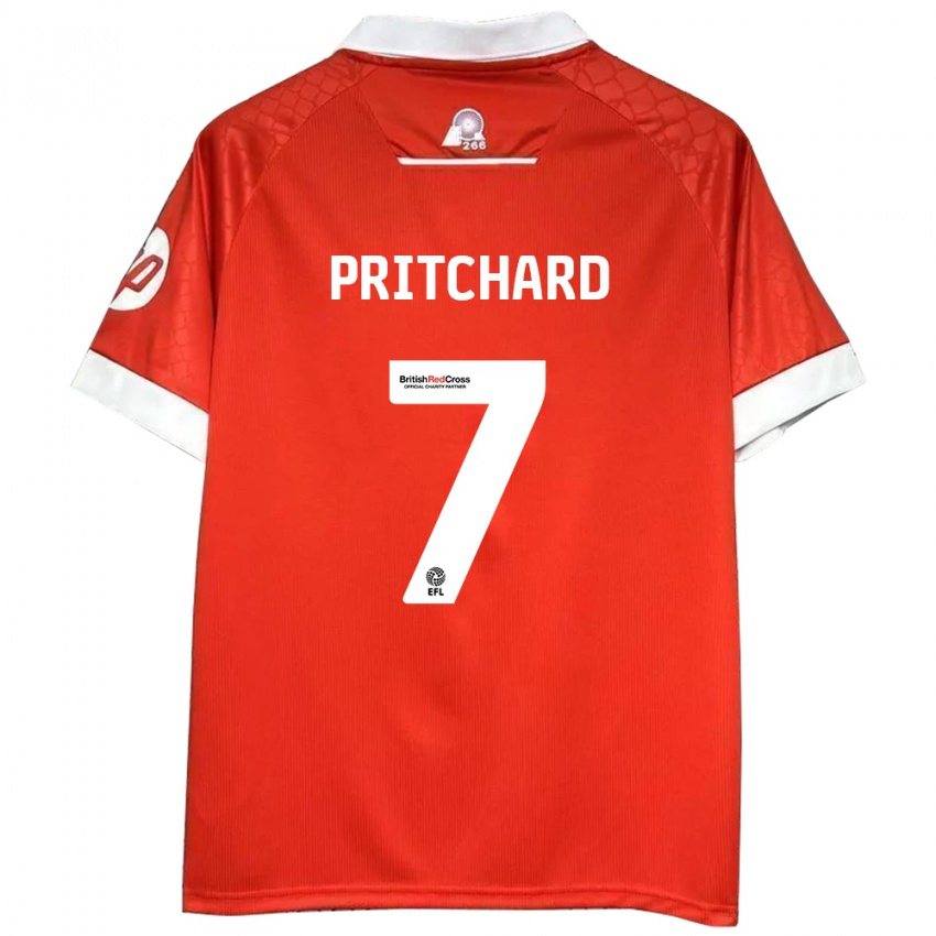 Mænd Rebecca Pritchard #7 Rød Hvid Hjemmebane Spillertrøjer 2024/25 Trøje T-Shirt