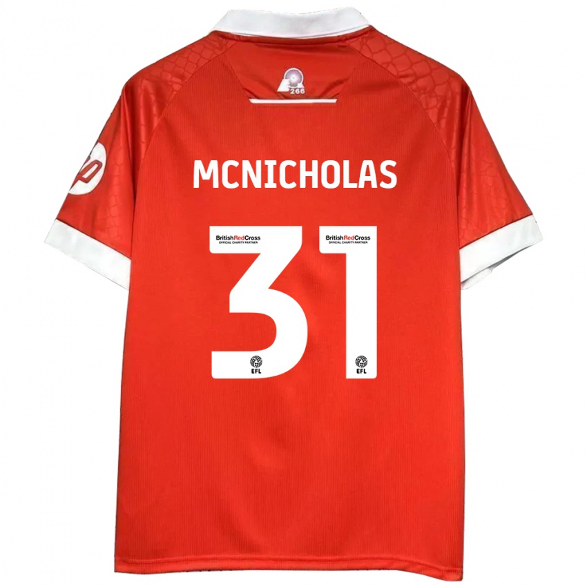 Mænd Luke Mcnicholas #31 Rød Hvid Hjemmebane Spillertrøjer 2024/25 Trøje T-Shirt