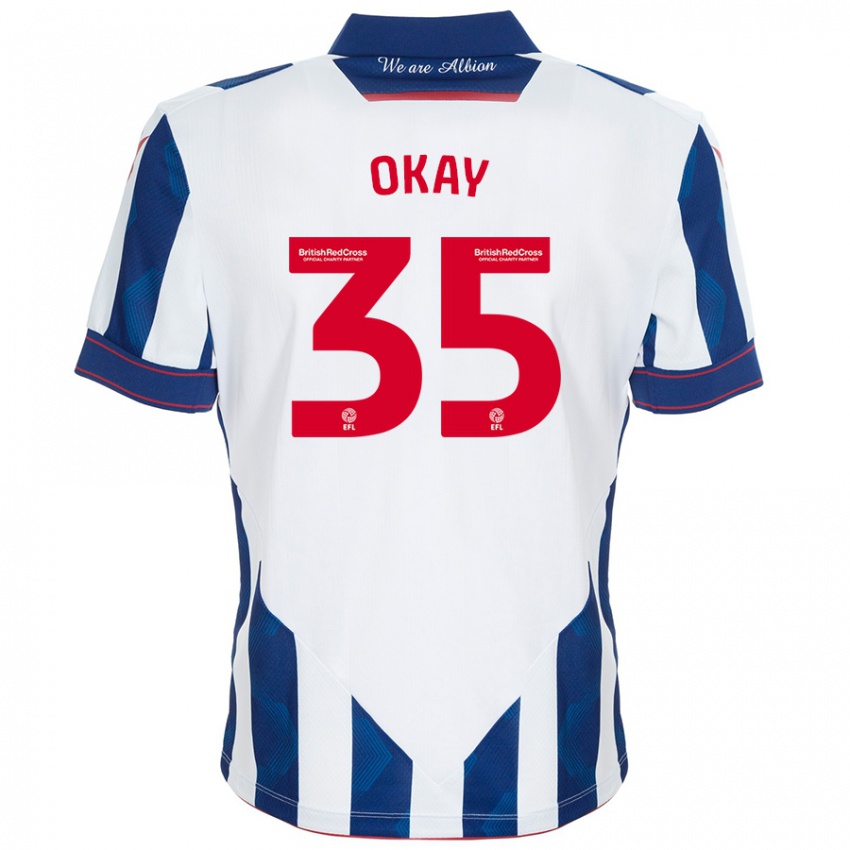 Mænd Okay Yokuslu #35 Hvid Mørkeblå Hjemmebane Spillertrøjer 2024/25 Trøje T-Shirt