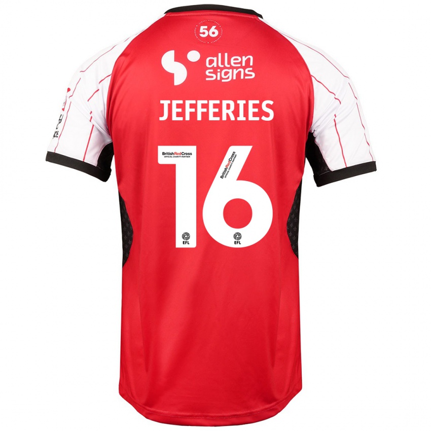 Mænd Dom Jefferies #16 Hvid Hjemmebane Spillertrøjer 2024/25 Trøje T-Shirt