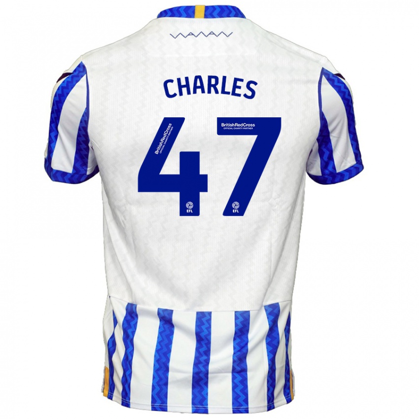 Mænd Pierce Charles #47 Blå Hvid Hjemmebane Spillertrøjer 2024/25 Trøje T-Shirt