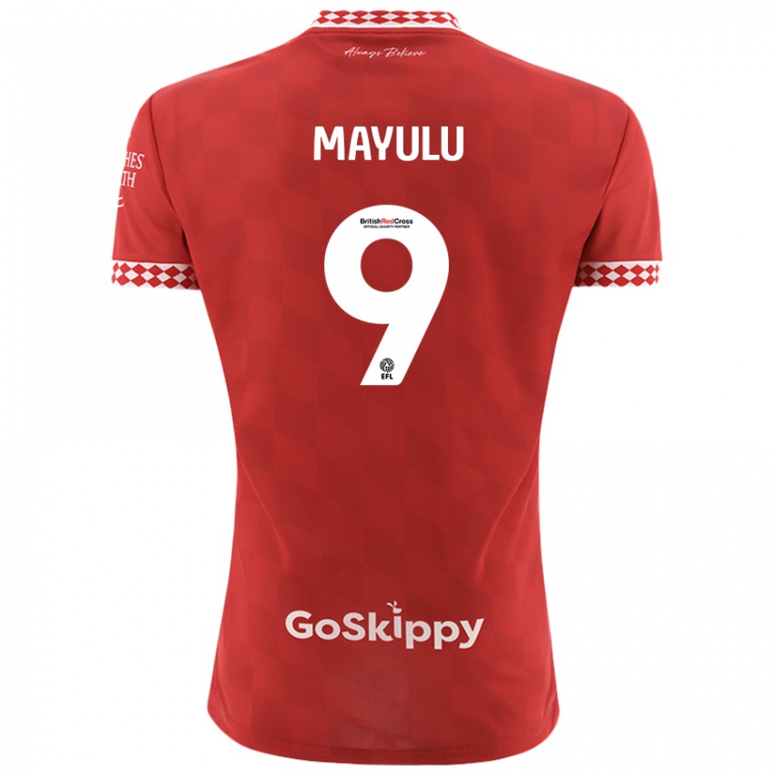 Mænd Fally Mayulu #9 Rød Hjemmebane Spillertrøjer 2024/25 Trøje T-Shirt