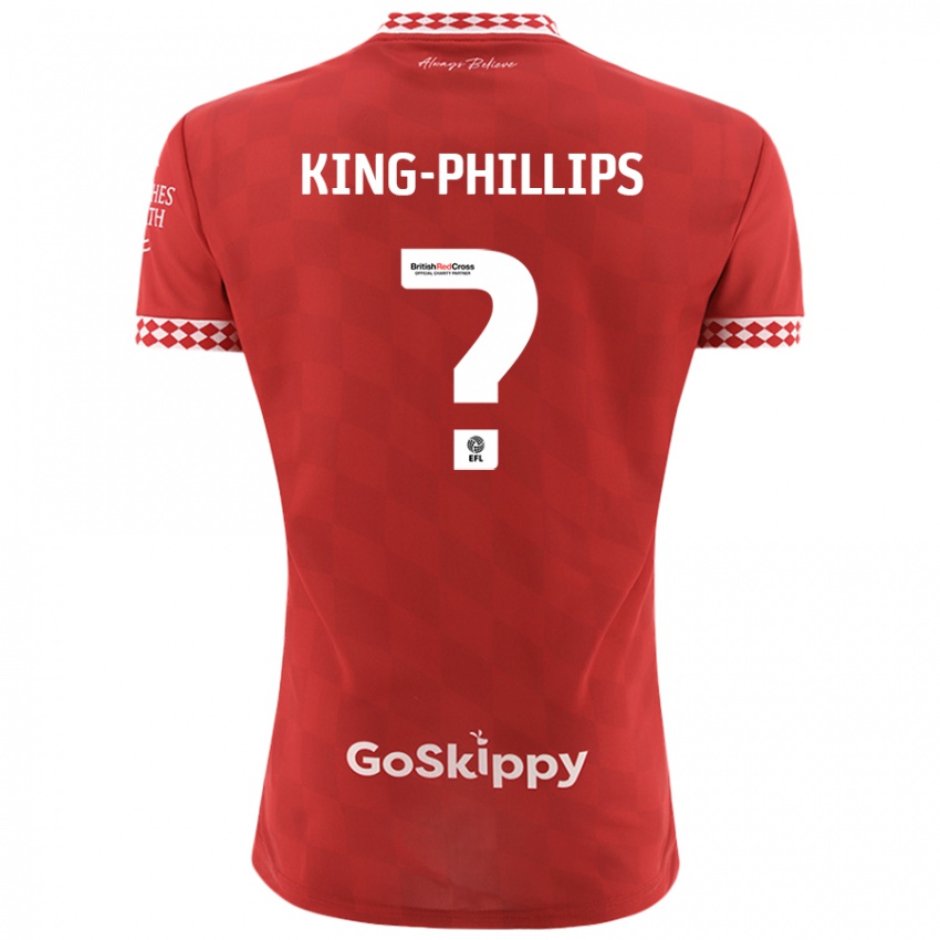 Mænd Zac King-Phillips #0 Rød Hjemmebane Spillertrøjer 2024/25 Trøje T-Shirt