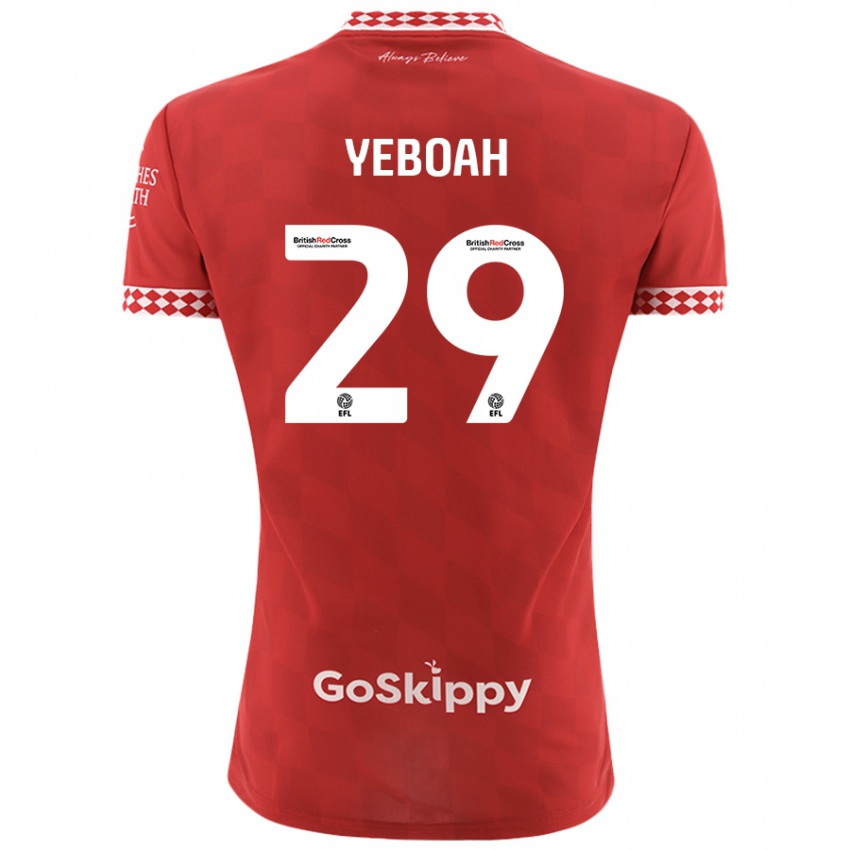 Mænd Ephraim Yeboah #29 Rød Hjemmebane Spillertrøjer 2024/25 Trøje T-Shirt