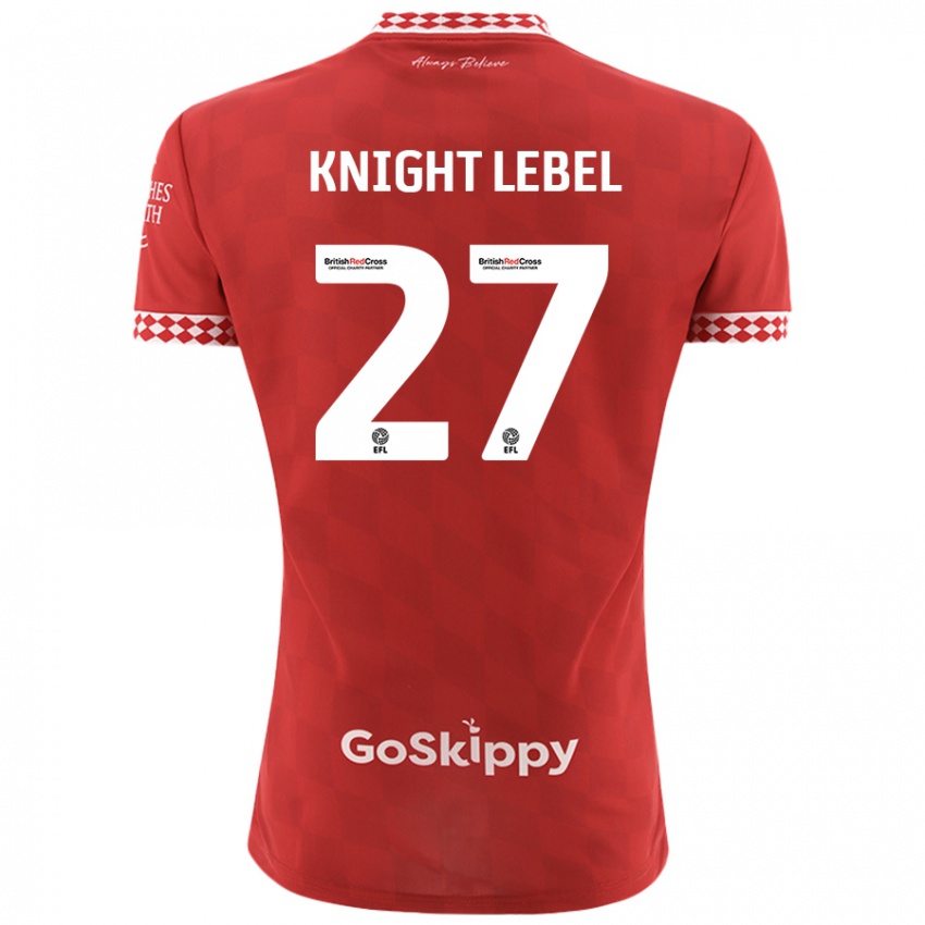 Mænd Jamie Knight-Lebel #27 Rød Hjemmebane Spillertrøjer 2024/25 Trøje T-Shirt