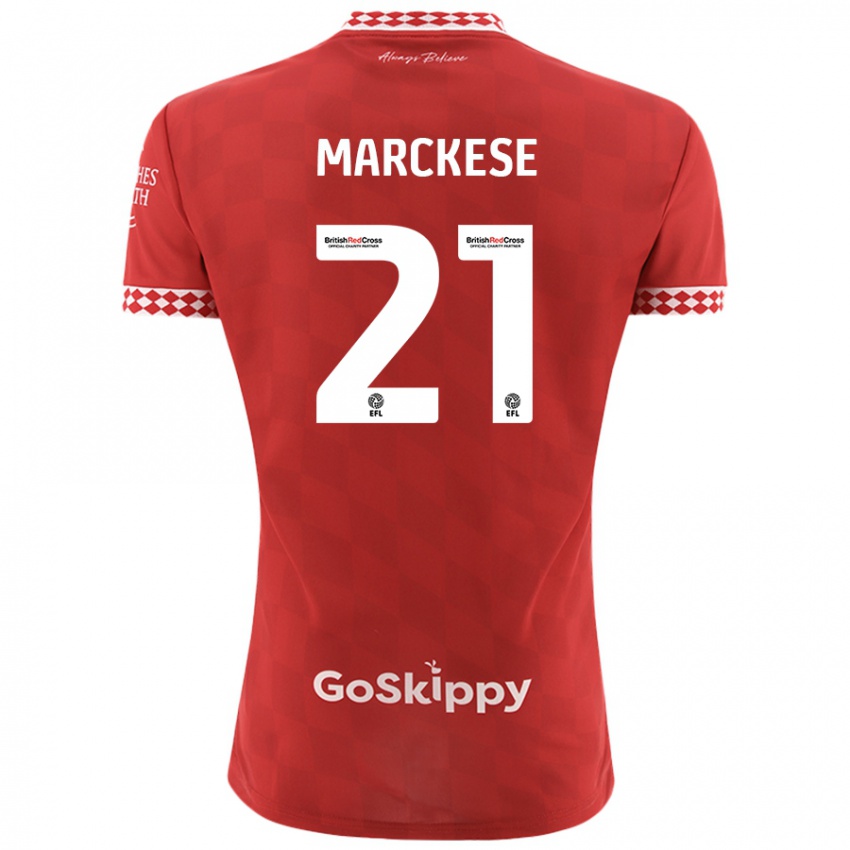 Mænd Kaylan Marckese #21 Rød Hjemmebane Spillertrøjer 2024/25 Trøje T-Shirt