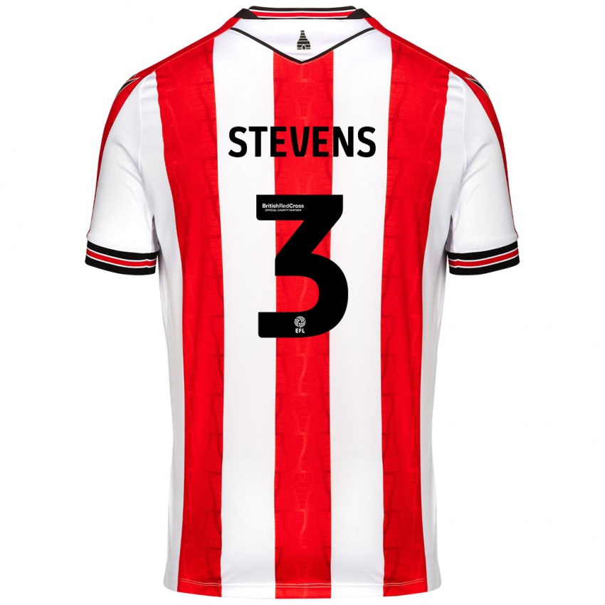 Mænd Enda Stevens #3 Rød Hvid Hjemmebane Spillertrøjer 2024/25 Trøje T-Shirt