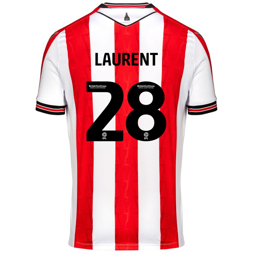 Mænd Josh Laurent #28 Rød Hvid Hjemmebane Spillertrøjer 2024/25 Trøje T-Shirt