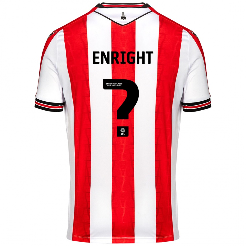 Mænd Luke Enright #0 Rød Hvid Hjemmebane Spillertrøjer 2024/25 Trøje T-Shirt