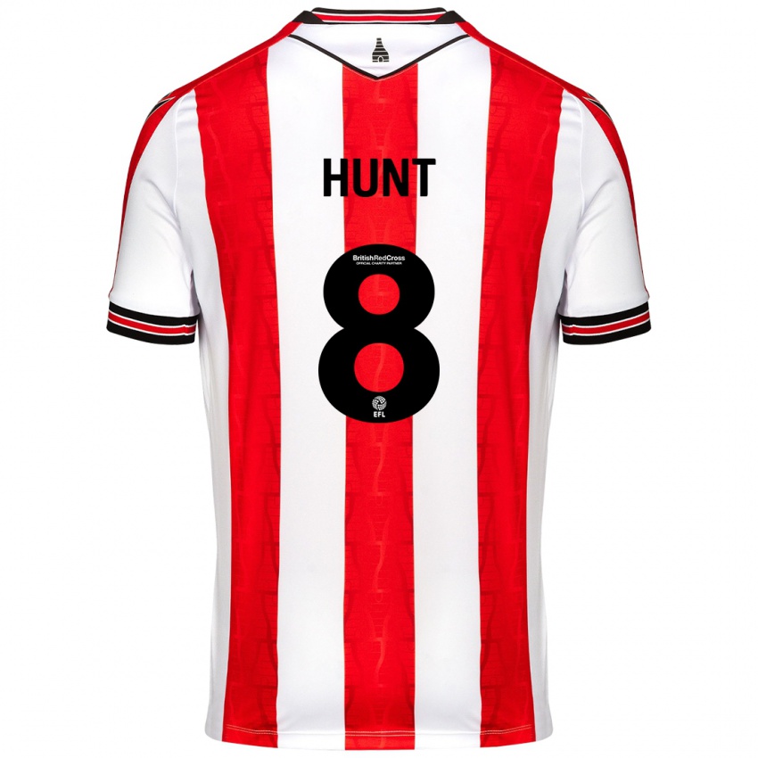 Mænd Abby Hunt #8 Rød Hvid Hjemmebane Spillertrøjer 2024/25 Trøje T-Shirt